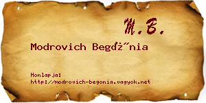 Modrovich Begónia névjegykártya
